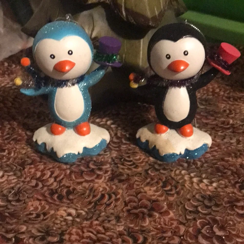 Set of 2 Penguin Ornaments